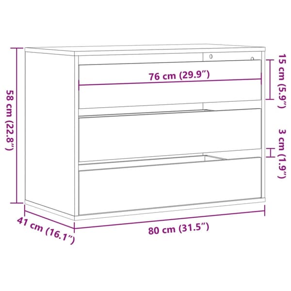 vidaXL kommode til hjørne 80x41x58 cm konstrueret træ betongrå