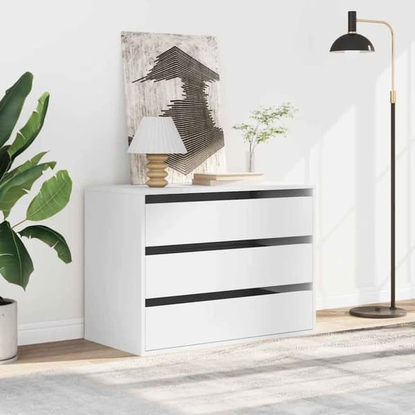 vidaXL kommode til hjørne 80x41x58 cm konstrueret træ hvid