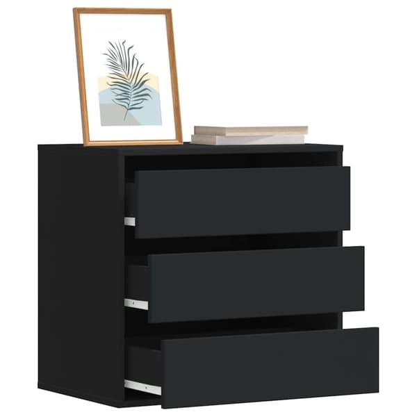vidaXL kommode til hjørne 60x41x58 cm konstrueret træ sort