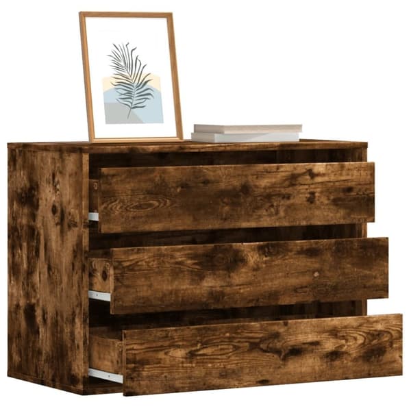 vidaXL kommode til hjørne 80x41x58 cm konstrueret træ røget egetræ
