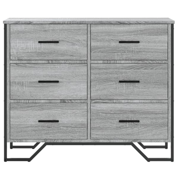 vidaXL Kommode grå sonoma 91x35,5x74,5 cm konstruert tre
