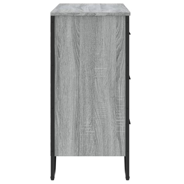 vidaXL Kommode grå sonoma 91x35,5x74,5 cm konstruert tre