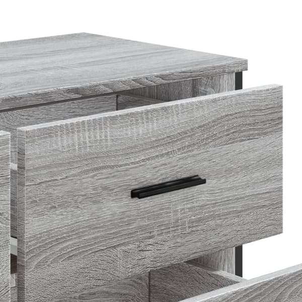 vidaXL Kommode grå sonoma 91x35,5x74,5 cm konstruert tre