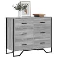 Miniatyrbilde 2 av 11: vidaXL Kommode grå sonoma 91x35,5x74,5 cm konstruert tre
