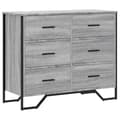 Miniatyrbilde 1 av 11: vidaXL Kommode grå sonoma 91x35,5x74,5 cm konstruert tre