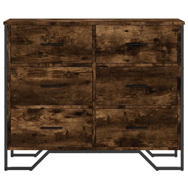 vidaXL Kommode røkt eik 91x35,5x74,5 cm konstruert tre