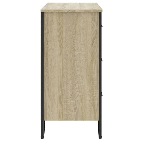 vidaXL Kommode sonoma eik 91x35,5x74,5 cm konstruert tre