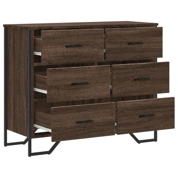 vidaXL Kommode brun eik 91x35,5x74,5 cm konstruert tre