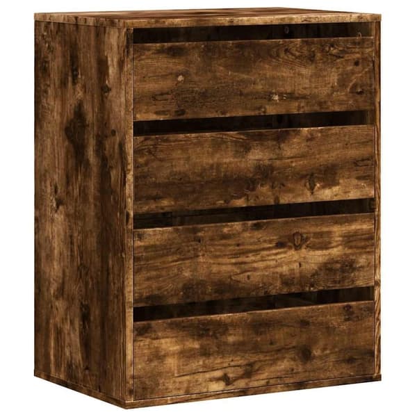 vidaXL kommode til hjørne 60x41x76 cm konstrueret træ røget egetræ