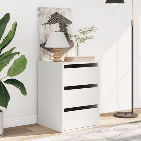 vidaXL kommode til hjørne 40x41x58 cm konstrueret træ hvid