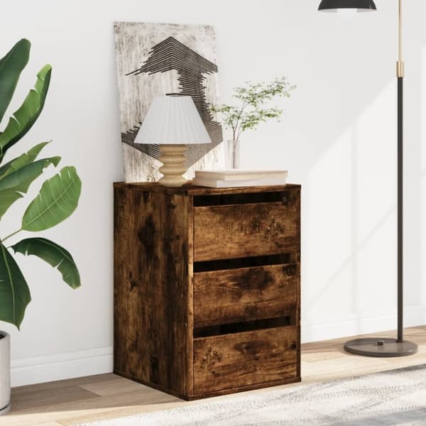 vidaXL kommode til hjørne 40x41x58 cm konstrueret træ røget egetræ