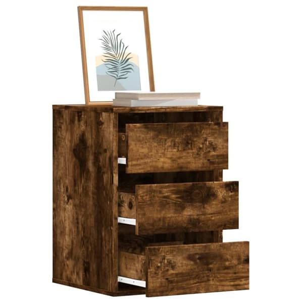vidaXL kommode til hjørne 40x41x58 cm konstrueret træ røget egetræ