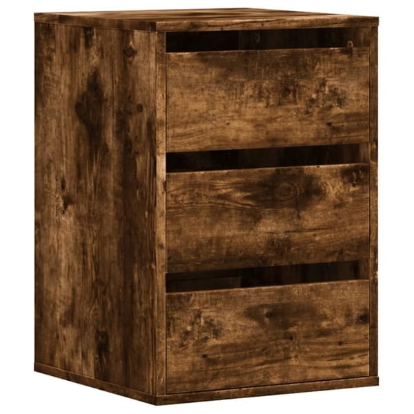 vidaXL kommode til hjørne 40x41x58 cm konstrueret træ røget egetræ