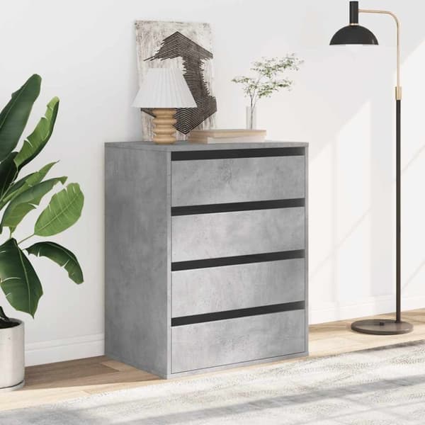 vidaXL kommode til hjørne 60x41x76 cm konstrueret træ betongrå