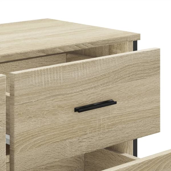 vidaXL kommode 91x35,5x74,5 cm konstrueret træ sonoma-eg