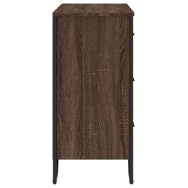 vidaXL kommode 91x35,5x74,5 cm konstrueret træ brun egetræsfarve
