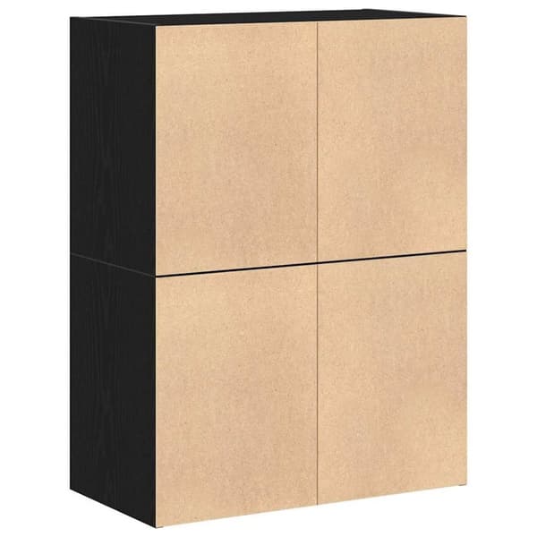 vidaXL Skåp med 2 lådor 2 st svart ek 60x31x40 cm konstruerat trä