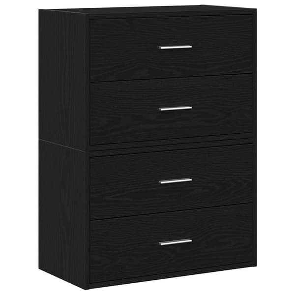 vidaXL Skåp med 2 lådor 2 st svart ek 60x31x40 cm konstruerat trä