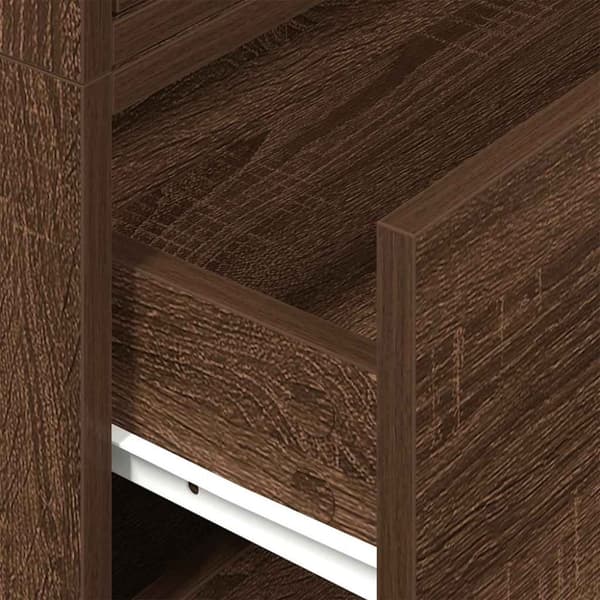vidaXL Skap med 2 skuffer 2 stk brun eik 60x31x40 cm konstruert tre