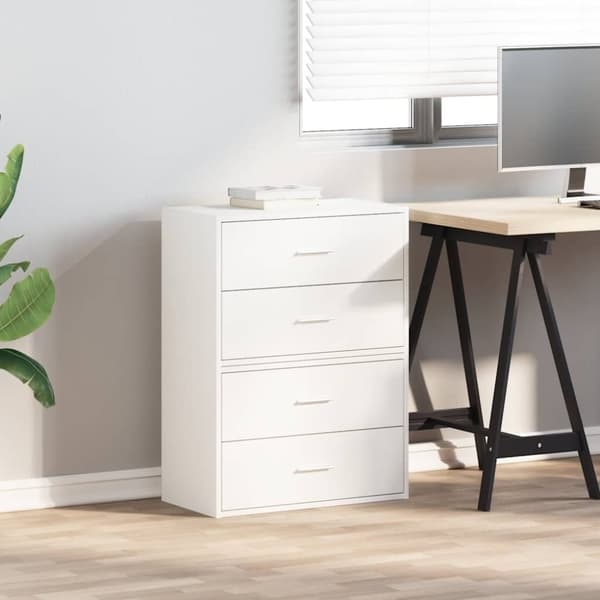 vidaXL Skap med 2 skuffer 2 stk hvit 60x31x40 cm konstruert tre