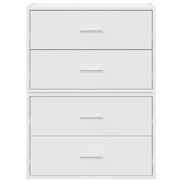 vidaXL Skap med 2 skuffer 2 stk hvit 60x31x40 cm konstruert tre