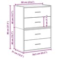 Miniatyrbilde 11 av 11: vidaXL Skap med 2 skuffer 2 stk hvit 60x31x40 cm konstruert tre