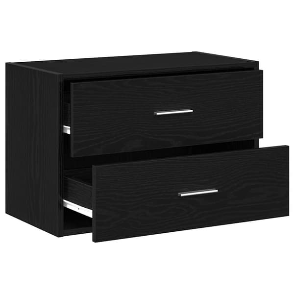 vidaXL Skåp med 2 lådor svart ek 60x31x40 cm konstruerat trä