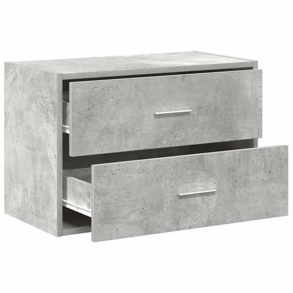 vidaXL Skåp med 2 lådor betonggrå 60x31x40 cm konstruerat trä