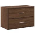 Miniatyrbilde 3 av 11: vidaXL Skap med 2 skuffer brun eik 60x31x40 cm konstruert tre