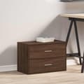 Miniatyrbilde 4 av 11: vidaXL Skap med 2 skuffer brun eik 60x31x40 cm konstruert tre