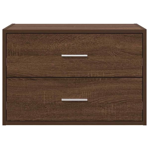 vidaXL Skap med 2 skuffer brun eik 60x31x40 cm konstruert tre