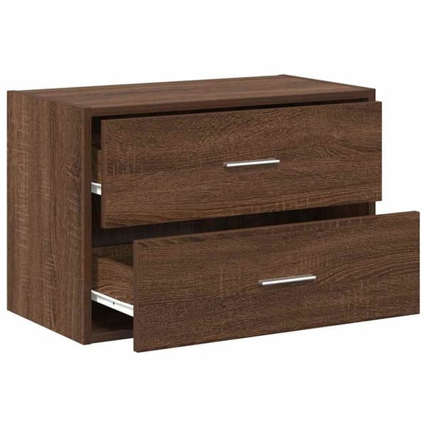 vidaXL Skap med 2 skuffer brun eik 60x31x40 cm konstruert tre