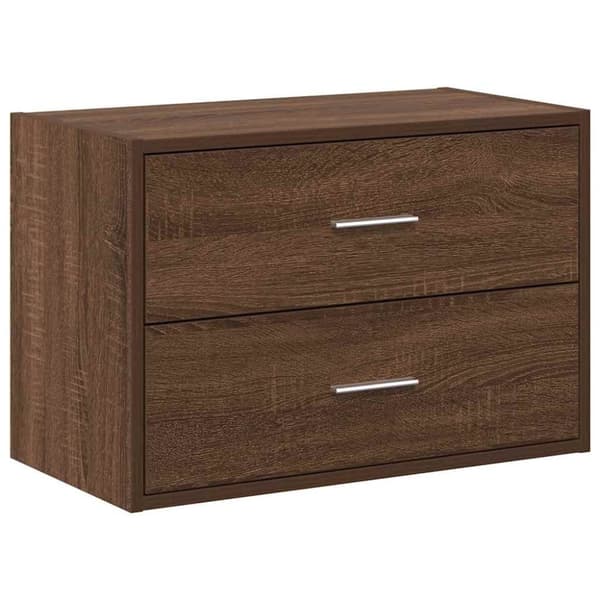 vidaXL Skap med 2 skuffer brun eik 60x31x40 cm konstruert tre