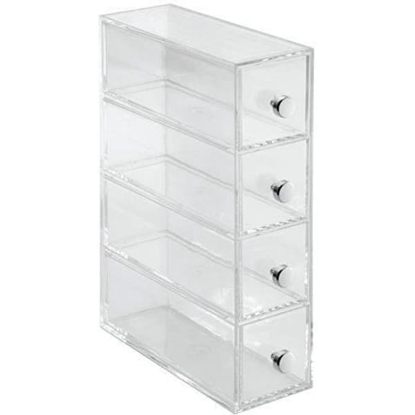 InterDesign 36560EU Clarity 4-lådor Tower Organizer Transparent 7 x 18 x 25,5 cmâ € ¦