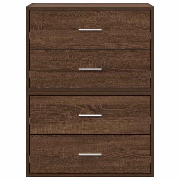 vidaXL skabe med 2 skuffer 2 stk. 60x31x40 cm brun egetræsfarve