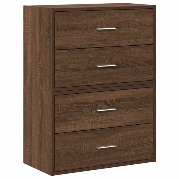 vidaXL skabe med 2 skuffer 2 stk. 60x31x40 cm brun egetræsfarve