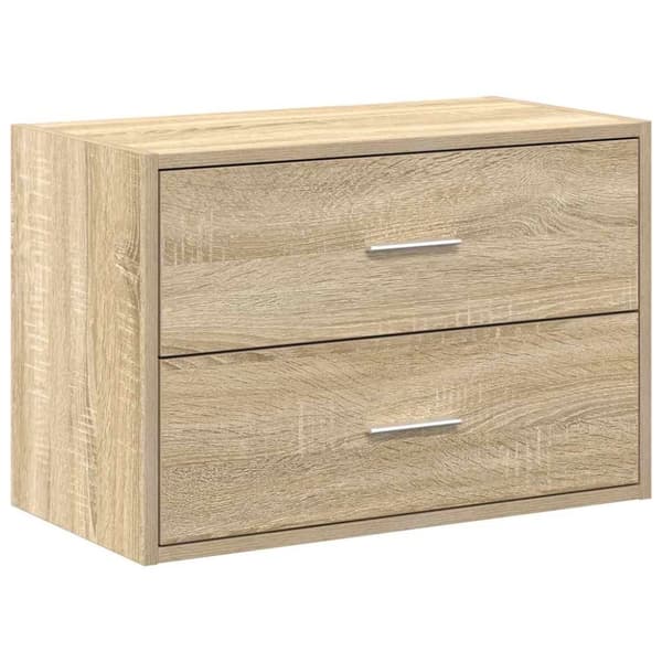 vidaXL skab med 2 skuffer 60x31x40 cm konstrueret træ sonoma-eg