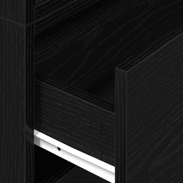 vidaXL skabe med 2 skuffer 2 stk. 60x31x40 cm konstrueret træ sort-eg