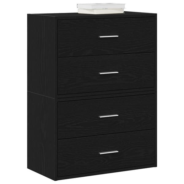 vidaXL skabe med 2 skuffer 2 stk. 60x31x40 cm konstrueret træ sort-eg