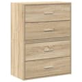 Miniatyrbillede 3 af 11: vidaXL skabe med 2 skuffer 2 stk. 60x31x40cm konstrueret træ sonoma-eg