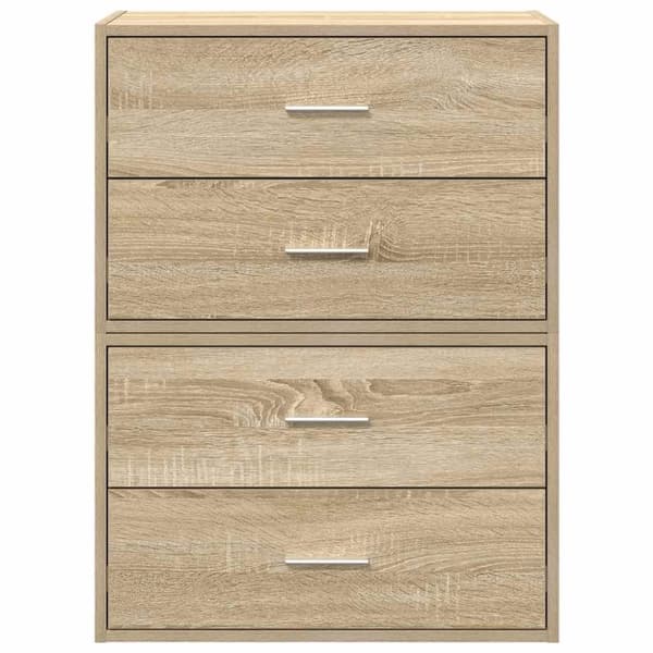 vidaXL skabe med 2 skuffer 2 stk. 60x31x40cm konstrueret træ sonoma-eg