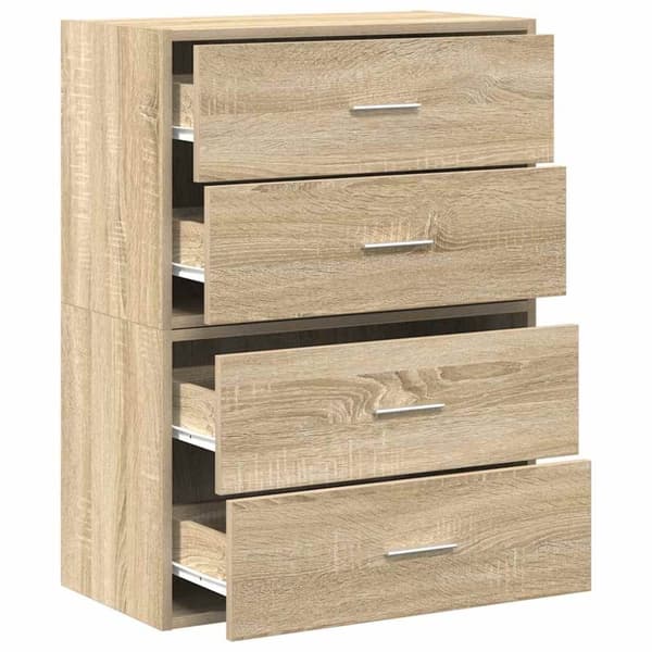 vidaXL skabe med 2 skuffer 2 stk. 60x31x40cm konstrueret træ sonoma-eg