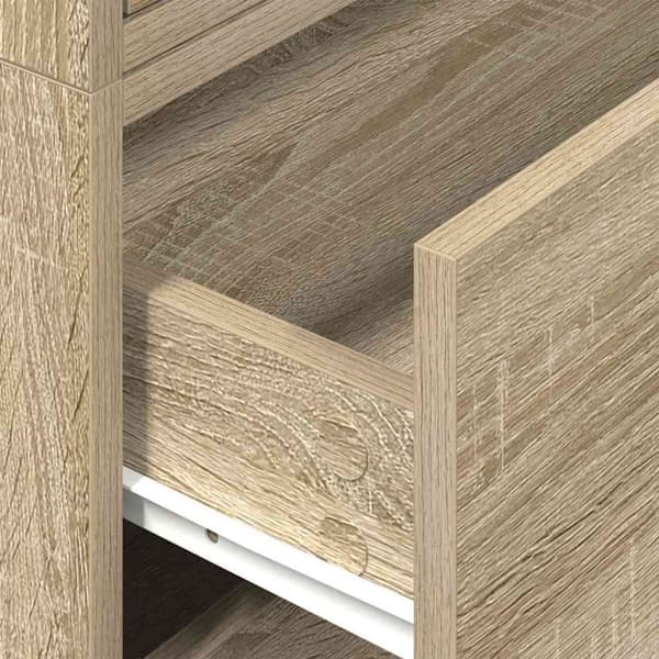 vidaXL skabe med 2 skuffer 2 stk. 60x31x40cm konstrueret træ sonoma-eg
