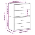 Miniatyrbillede 11 af 11: vidaXL skabe med 2 skuffer 2 stk. 60x31x40cm konstrueret træ sonoma-eg