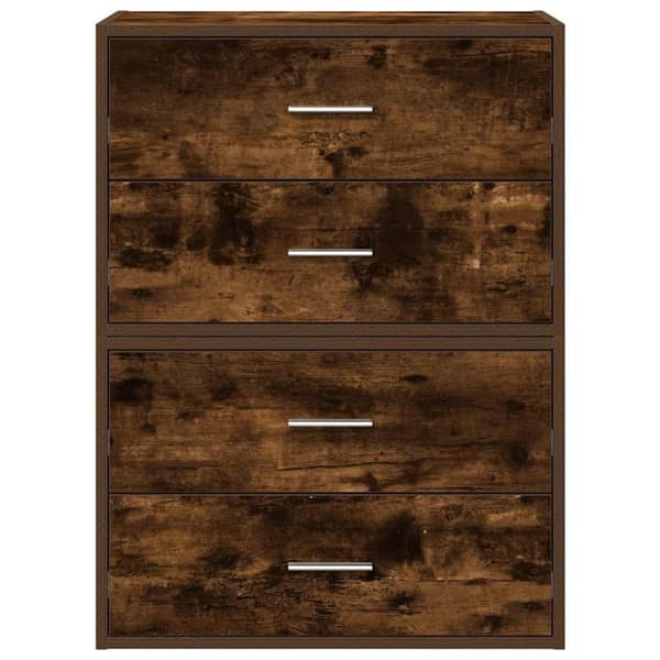 vidaXL Kaapit 2 laatikkoa 2 kpl savutammi 60x31x40 cm teknillinen puu