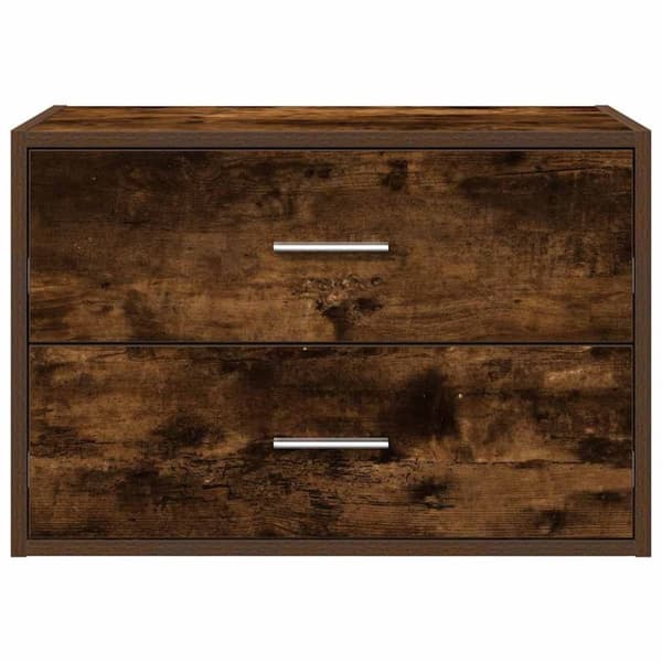 vidaXL skab med 2 skuffer 60x31x40 cm røget egetræsfarve