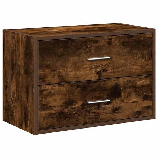 vidaXL skab med 2 skuffer 60x31x40 cm røget egetræsfarve