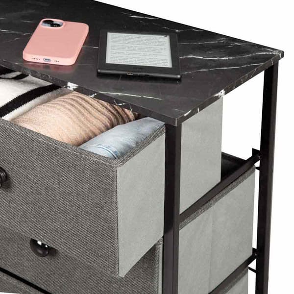 Max Home Marble Effect Lipasto Jossa 8 Kangaslaatikkoa