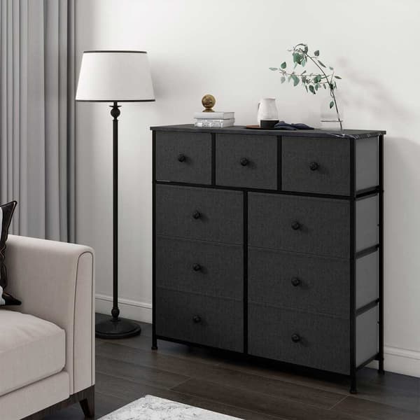 Max Home Marble Effect Kommode Med 9 Stofskuffer