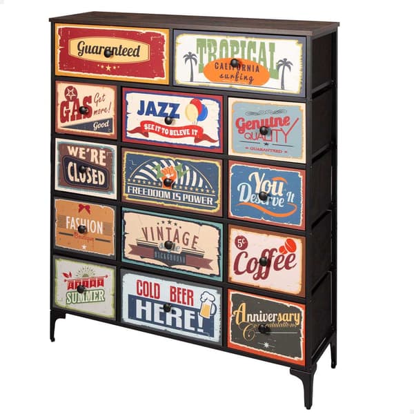 Max Home Vintage-retro Kommode Med 14 Stofskuffer
